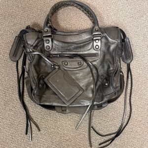 Balenciaga Metallic Gray “Le City” Satchel